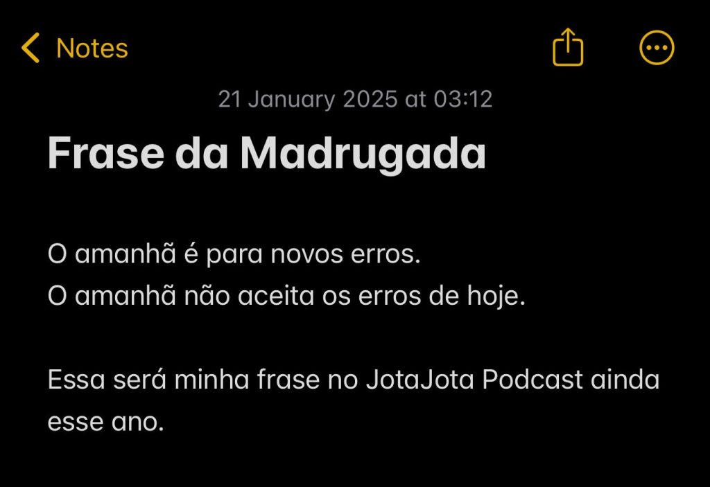 O amanhã não aceita os erros de hoje.